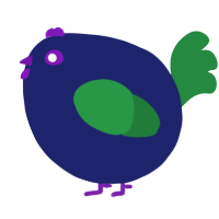 A navy and viridian chicken