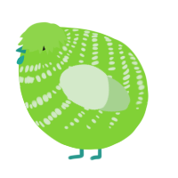 A grass and gluppy chicken with a bar pattern