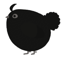 A black chicken with a lace pattern