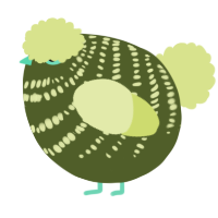 A olive and lemon chicken with a bar pattern