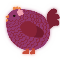 A violet and wine chicken with a lace pattern