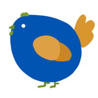 A ultramarine and orange chicken