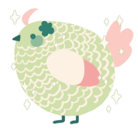 A gluppy and rose chicken with a lace pattern