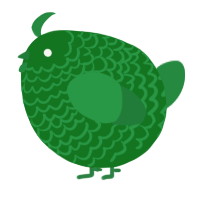 A leaf and viridian chicken with a lace pattern