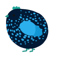 A tumblr and sky chicken with a speckle pattern