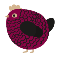 A maroon and sable chicken with a lace pattern