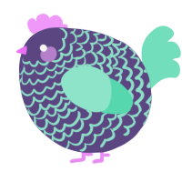A overcast and mint chicken with a lace pattern