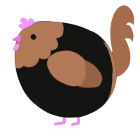 A black and brown chicken with a head pattern