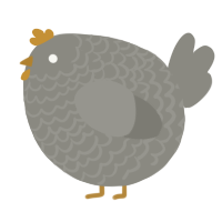 A ash chicken with a lace pattern