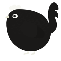 A sable chicken with a half-lace pattern