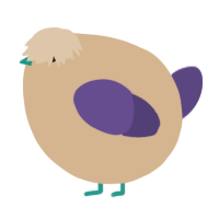 A beige and overcast chicken