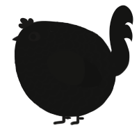 A black chicken with a lace pattern