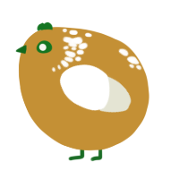 A gold and white chicken with a neck-speckle pattern