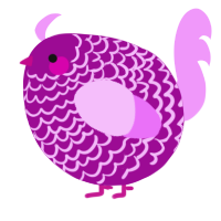 A plum and lavender chicken with a lace pattern
