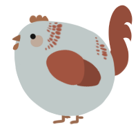 A silver and russet chicken with a neck-band pattern