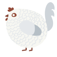 A white and mist chicken with a lace pattern