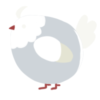 A mist and white chicken with a head pattern
