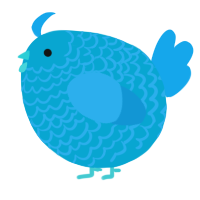 A cerulean and sky chicken with a lace pattern