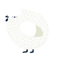 A white chicken with a lace pattern
