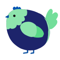 A navy and spring chicken with a head pattern