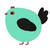 A mint and sable chicken