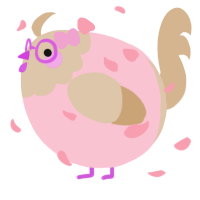 A rose and beige chicken with a head pattern