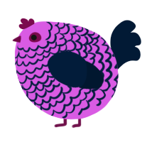 A orchid and tumblr chicken with a lace pattern