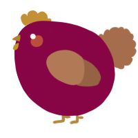 A maroon and brown chicken