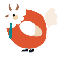 A vermilion and cream chicken with a head pattern