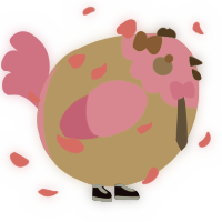 A beige and pink chicken with a head pattern