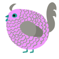 A lavender and ash chicken with a lace pattern