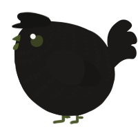 A sable chicken with a bar pattern
