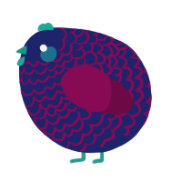 A navy and wine chicken with a lace pattern
