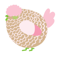 A beige and rose chicken with a lace pattern
