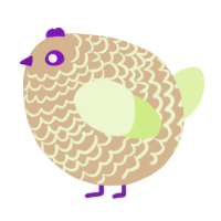 A beige and apple chicken with a lace pattern