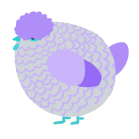 A mist and lilac chicken with a lace pattern