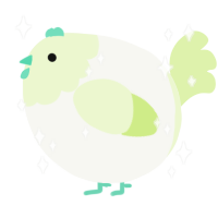 A white and apple chicken with a head pattern
