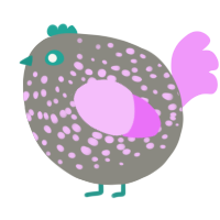 A ash and lavender chicken with a speckle pattern