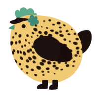 A honey and black chicken with a speckle pattern
