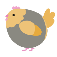 A ash and honey chicken with a head pattern