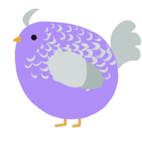A lilac and silver chicken with a half-lace pattern
