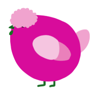 A fuchsia and pink chicken