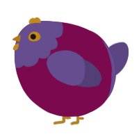 A wine and overcast chicken with a head pattern