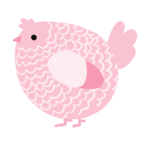A rose chicken with a lace pattern
