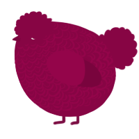 A maroon chicken with a double-lace pattern