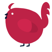 A crimson chicken