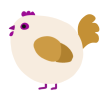 A cream and gold chicken