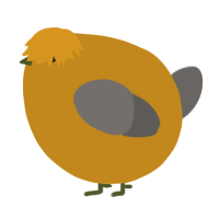 A ochre and grey chicken