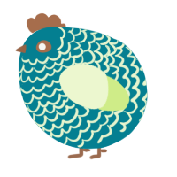 A sea and apple chicken with a lace pattern