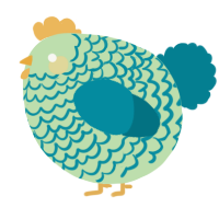 A gluppy and sea chicken with a lace pattern